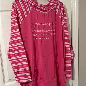 LuLaRoe Vibrant Pink Striped Womens Hoodie